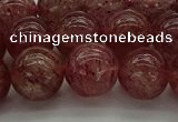 CBQ313 15.5 inches 10mm round natural strawberry quartz beads