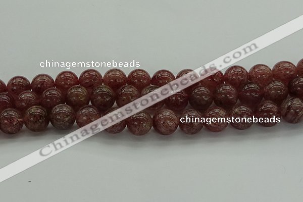 CBQ314 15.5 inches 12mm round natural strawberry quartz beads