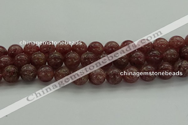 CBQ315 15.5 inches 14mm round natural strawberry quartz beads