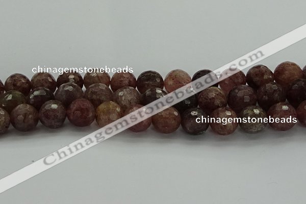 CBQ325 15.5 inches 14mm faceted round strawberry quartz beads