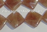 CBQ33 15.5 inches 16*16mm diamond strawberry quartz beads wholesale