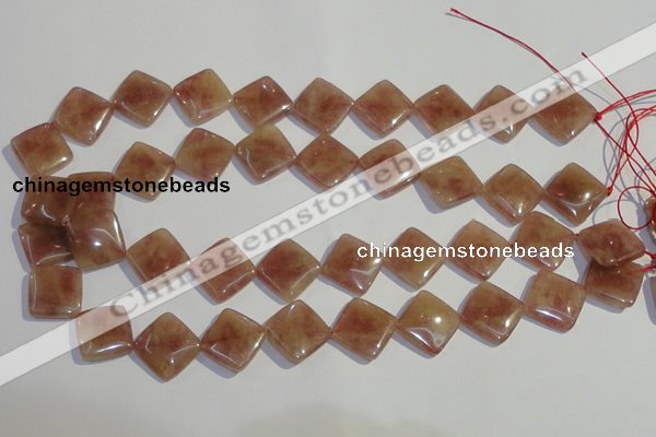 CBQ33 15.5 inches 16*16mm diamond strawberry quartz beads wholesale