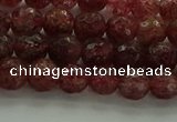 CBQ331 15.5 inches 6mm faceted round strawberry quartz beads