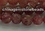 CBQ332 15.5 inches 8mm faceted round strawberry quartz beads