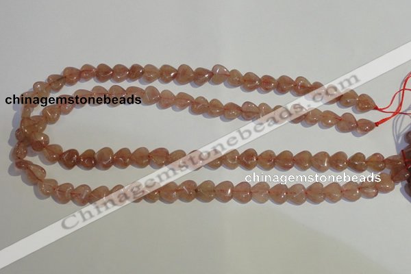 CBQ34 15.5 inches 10*10mm heart strawberry quartz beads wholesale