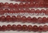 CBQ351 15.5 inches 6mm round natural strawberry quartz beads