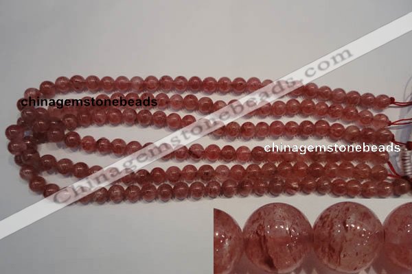 CBQ352 15.5 inches 8mm round natural strawberry quartz beads