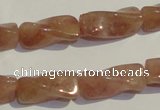 CBQ38 15.5 inches 10*22mm twisted strawberry quartz beads