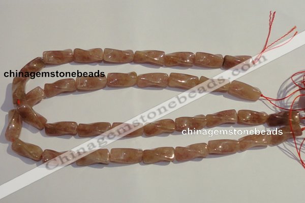 CBQ38 15.5 inches 10*22mm twisted strawberry quartz beads