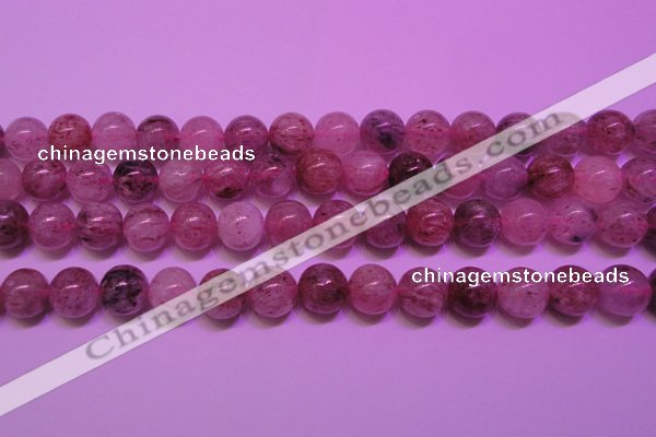 CBQ403 15 inches 10mm round natural strawberry quartz beads