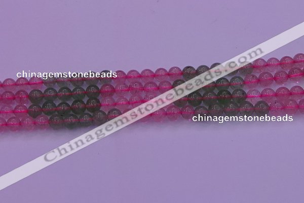 CBQ428 15.5 inches 7mm round mixed strawberry quartz beads