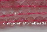 CBQ437 15.5 inches 8mm faceted nuggets strawberry quartz beads