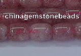 CBQ446 15.5 inches 10*12mm drum strawberry quartz beads