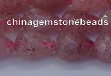 CBQ454 15.5 inches 12*16mm faceted teardrop strawberry quartz beads