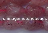 CBQ455 15.5 inches 13*18mm faceted teardrop strawberry quartz beads