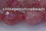 CBQ456 15.5 inches 15*20mm faceted teardrop strawberry quartz beads