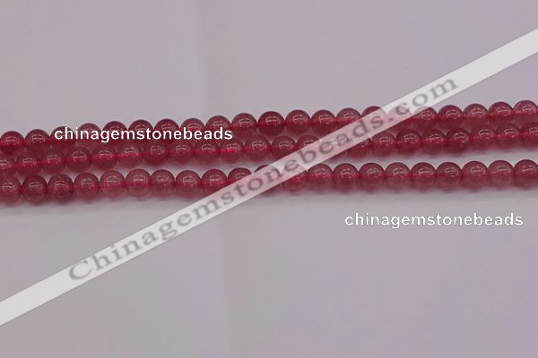 CBQ486 15.5 inches 6mm round strawberry quartz beads wholesale