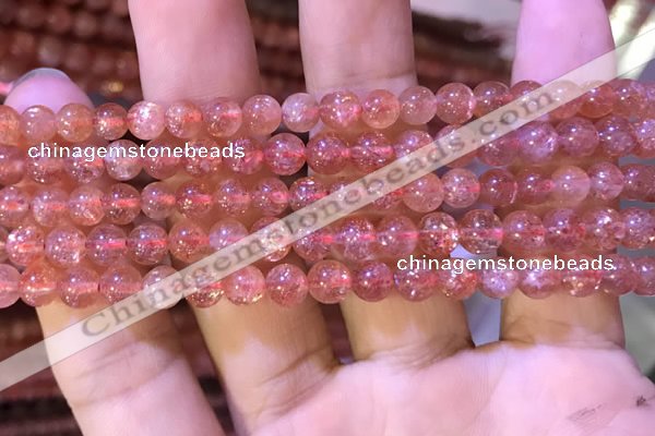 CBQ559 15.5 inches 6mm round golden strawberry quartz beads