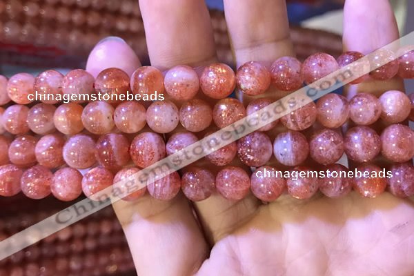 CBQ560 15.5 inches 8mm round golden strawberry quartz beads