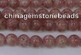 CBQ601 15.5 inches 6mm round natural strawberry quartz beads