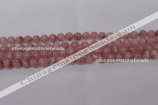 CBQ608 15.5 inches 10mm round natural strawberry quartz beads