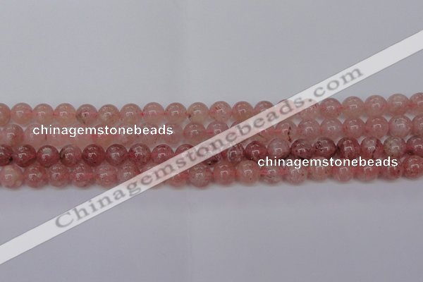 CBQ613 15.5 inches 10mm round natural strawberry quartz beads