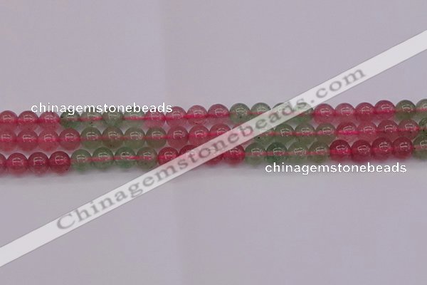 CBQ652 15.5 inches 8mm round mixed strawberry quartz beads