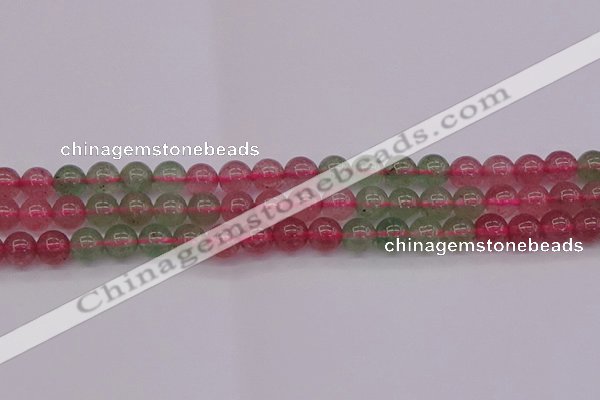 CBQ653 15.5 inches 10mm round mixed strawberry quartz beads