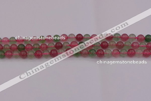 CBQ656 15.5 inches 6mm round mixed strawberry quartz beads