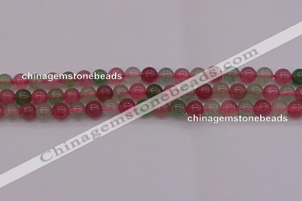 CBQ657 15.5 inches 8mm round mixed strawberry quartz beads