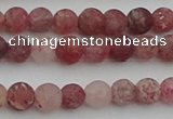 CBQ660 15.5 inches 6mm round matte strawberry quartz beads