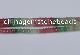 CBQ675 15.5 inches 4*7mm faceted rondelle mixed strawberry quartz beads