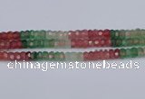 CBQ676 15.5 inches 5*9mm faceted rondelle mixed strawberry quartz beads