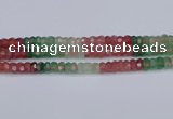 CBQ677 15.5 inches 6*11mm faceted rondelle mixed strawberry quartz beads