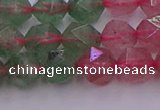 CBQ682 15.5 inches 8mm faceted nuggets mixed strawberry quartz beads