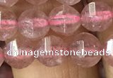 CBQ690 15.5 inches 6mm faceted round strawberry quartz beads