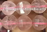 CBQ691 15.5 inches 8mm faceted round strawberry quartz beads