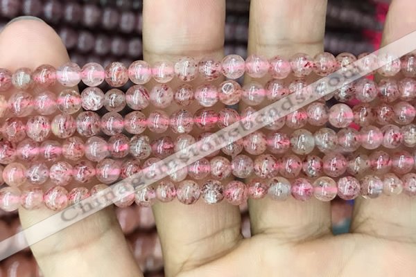 CBQ695 15.5 inches 4mm round strawberry quartz beads wholesale