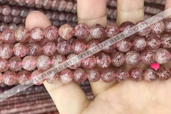 CBQ696 15.5 inches 8mm round strawberry quartz beads wholesale