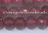 CBQ701 15.5 inches 6mmm faceted round strawberry quartz beads