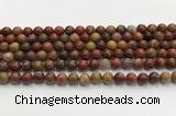 CBQ741 15.5 inches 8mm round red moss agate gemstone beads wholesale