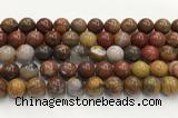 CBQ743 15.5 inches 12mm round red moss agate gemstone beads wholesale