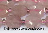 CBQ751 15.5 inches 8*10mm faceted oval strawberry quartz beads