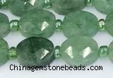 CBQ753 15.5 inches 8*10mm faceted oval green strawberry quartz beads
