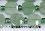CBQ755 15.5 inches 10*10mm faceted square green strawberry quartz beads