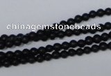 CBS01 15.5 inches 4mm round black stone beads wholesale