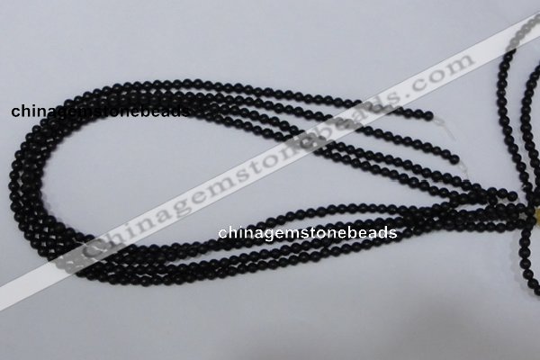 CBS01 15.5 inches 4mm round black stone beads wholesale