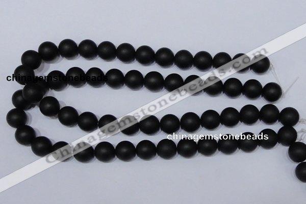 CBS05 15.5 inches 12mm round black stone beads wholesale