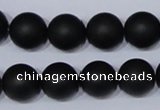 CBS06 15.5 inches 14mm round black stone beads wholesale