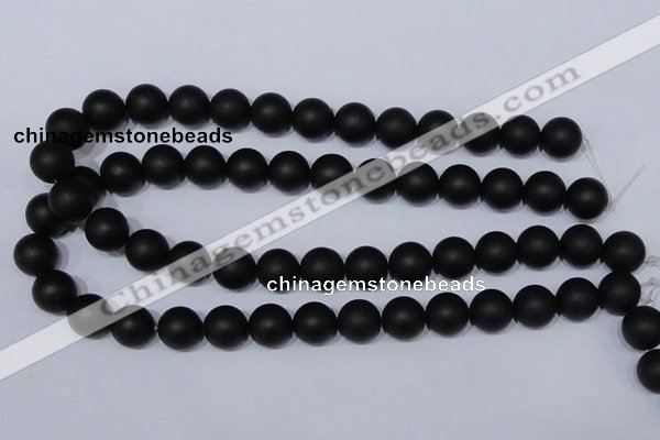 CBS06 15.5 inches 14mm round black stone beads wholesale